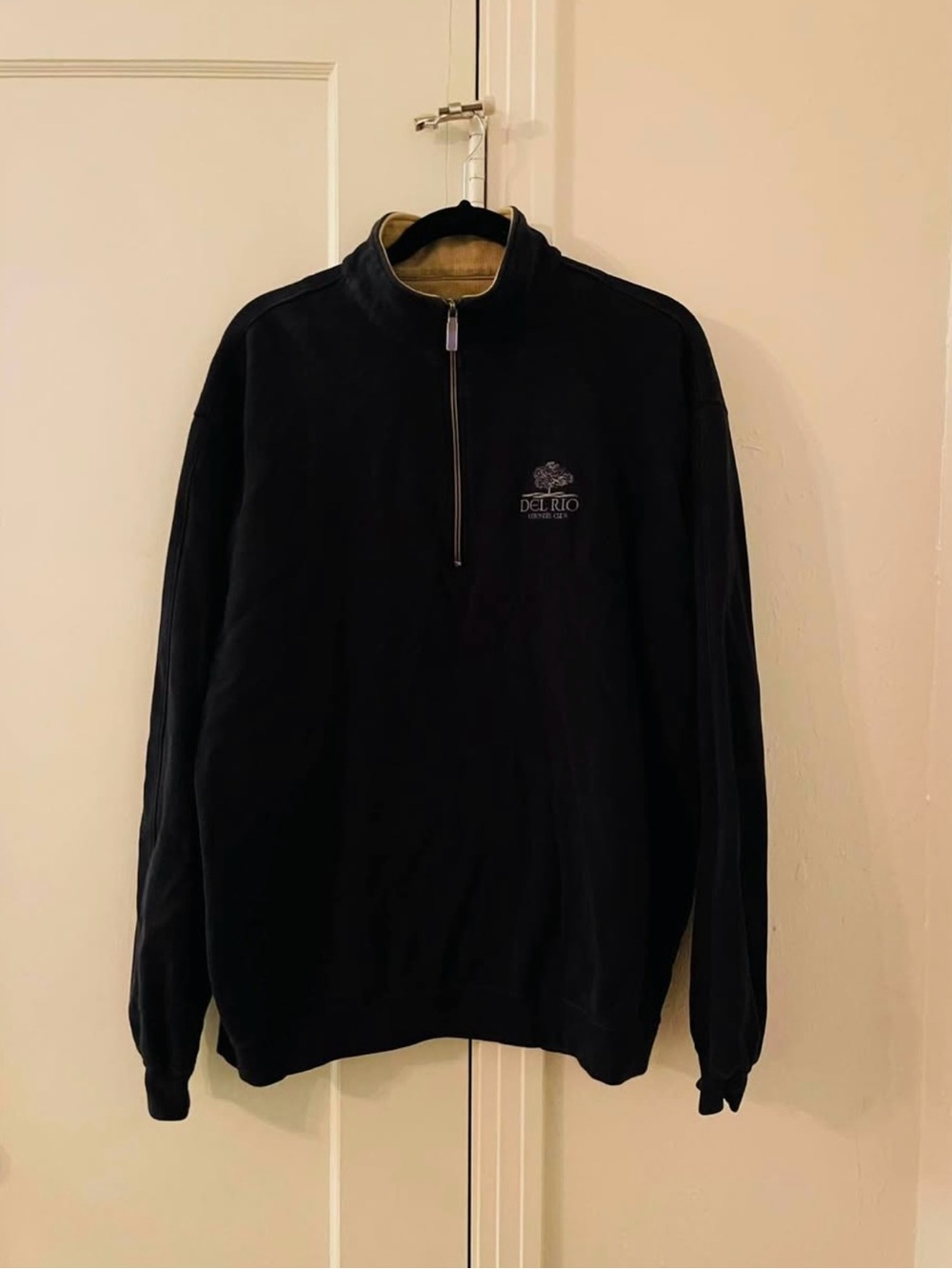 Straight Down Men's 1/4 Zip Pullover Sweatshirt - Del Rio Country Club - Size L